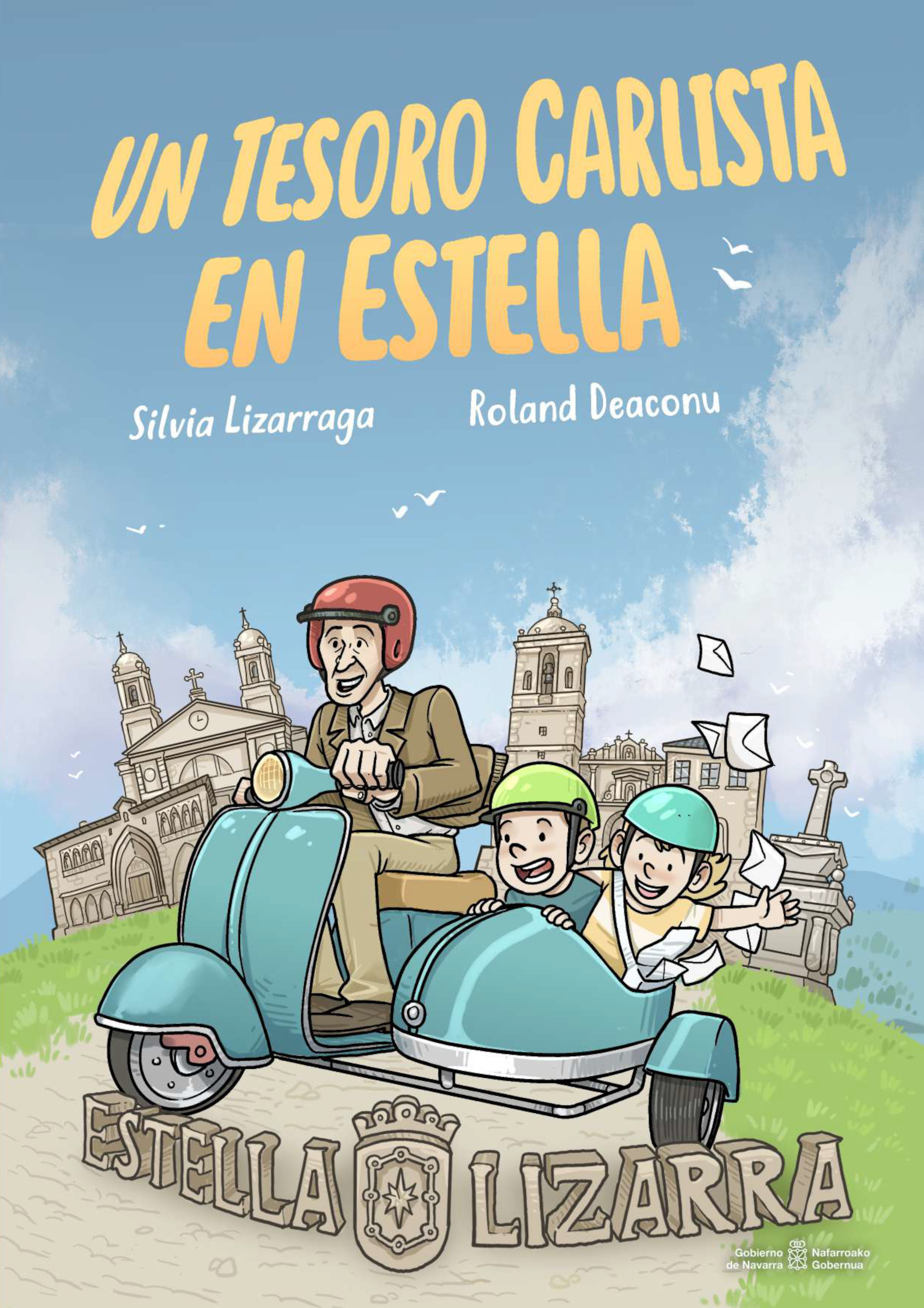 Cuento infantil que narra a modo de yincana las aventuras de una niña y un niño que buscan un tesoro carlista en Estella-Lizarra recorriendo diferentes escenarios históricos y lugares actuales de la ciudad.